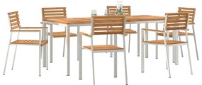 Conjunto de Jantar para Jardim vidaXL de 7 Peças Madeira Sólida Teca