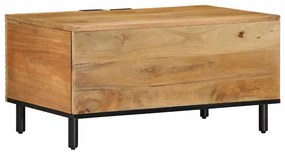 Mesa de centro castanho 80x50x40 cm madeira de mangueira maciça