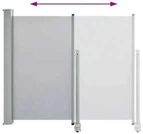 Toldo lateral retrátil para pátio 120x300 cm cinzento