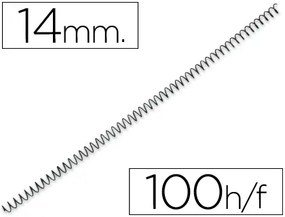 Espiral Q-Connect Metálica 64 5:1 14 mm 1 mm Caixa de 100 Unidades