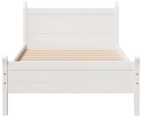 Cama sem colchão 75x190 cm madeira de pinho maciça branco