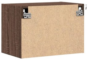 Mesa de cabeceira de parede com luzes LED carvalho castanho