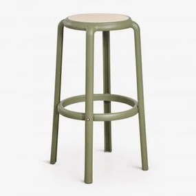 Pack De 2 Bancos Altos De Jardim Omara ↑75 Cm & Verde Azeitona Intenso - Sklum