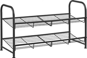 Sapateira metálica com 2 níveis 68,5 x 27,5 x 37 cm Preto