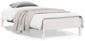 Cama sem colchão 90x200 cm madeira de pinho maciça branco