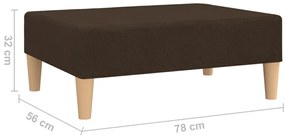 Apoio de pés tecido 78x56x32 castanho-escuro