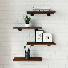 vidaXL Prateleiras parede 4 pcs derivados de madeira carvalho castanho