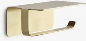 Porta-rolos Adesivo Para Casa De Banho Com Bandeja Em Aço Inoxidável Ondreli Dourado Escovado - Sklum