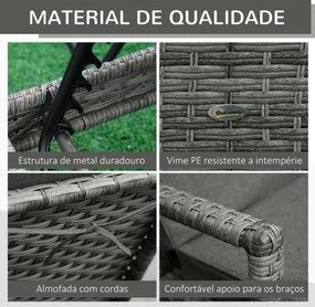 Espreguiçadeira de Vime de Jardim Espreguiçadeira com Encosto Ajustáve