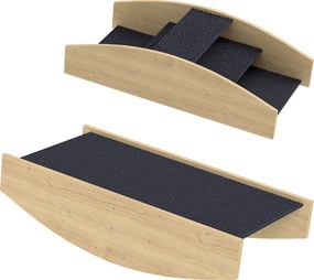 Balança de agilidade para cães reversível 2 em 1, escada para cães com 3 degraus em madeira, 80 x 39,5 x 20 cm, madeira natural