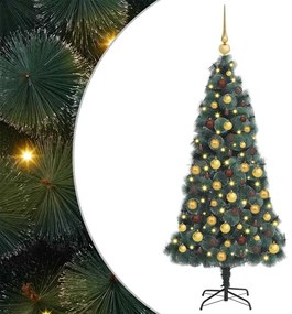 vidaXL Árvore de Natal Artificial Pré-iluminada com Conjunto de Bolas