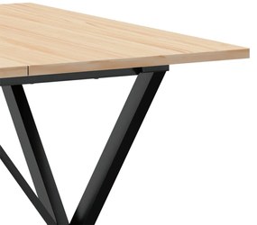 Mesa de jantar estrutura em X 90x90x75 cm pinho e aço