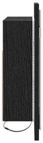 Armário de Espelho LED para Casa de Banho vidaXL Preto Carvalho 60x12x