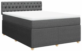 Cama com molas/colchão 140x200 cm tecido cinzento-escuro