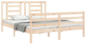 Estrutura de cama King Size com cabeceira madeira maciça