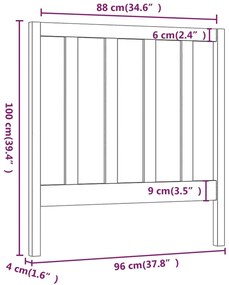 Cabeceira de cama 96x4x100 cm pinho maciço