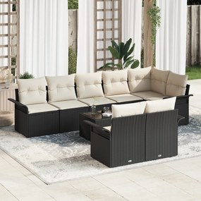 Conjunto de Sofá de Jardim vidaXL com 8 Peças e Almofadas Rattan Poliéster Marrom