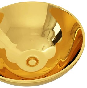 Lavatório 32,5x14 cm cerâmica dourado