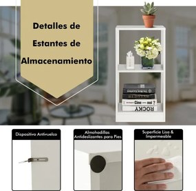 Conjunto de 2 estantes cubos 38 x 33 x 72,5 cm de 2 níveis Branco
