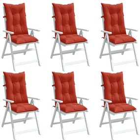 Almofadões cadeiras altas 6 pcs mesclado tecido vermelho