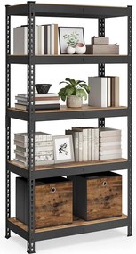 Estante para cargas pesadas com 5 prateleiras 45 x 90 x 180 cm castanho vintage