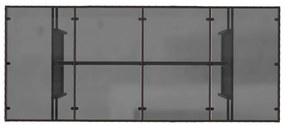 Mesa de jardim com tampo de vidro 190x80x74 cm vime PE castanho