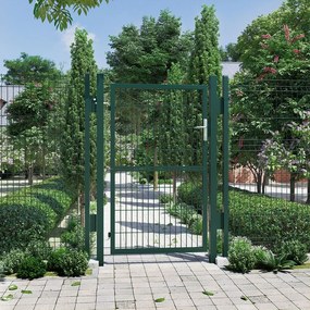 Portão de jardim com fechadura 106 x 6 x 200 cm Verde