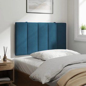 Almofadão de cabeceira 90 cm veludo azul