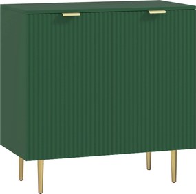 HOMCOM Aparador para Sala 2 Portas com Prateleira Regulável e Pés Metálicos 80x40x80 cm Verde-Oliva | Aosom Portugal
