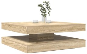 vidaXL Mesa de centro rotativa a 360graus 90x90x34,5cm carvalho sonoma