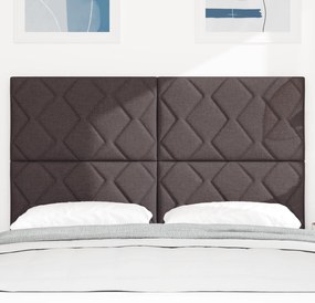 Cabeceira Design de Blocos de Diamante Marrom Escuro 160 cm Tecido