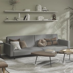vidaXL Sofá-cama de 2 lugares veludo cinzento-claro