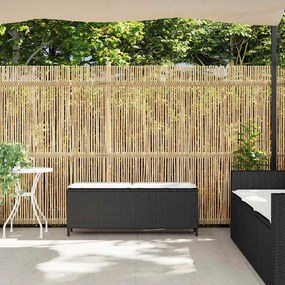 Banco de jardim com almofadão 110x30x40,5 cm vime PE preto