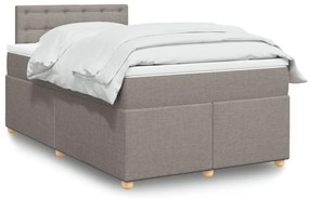 Cama boxspring c/ colchão 120x190cm tecido castanho-acinzentado