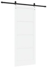 Porta Deslizante vidaXL com Conjunto de Ferragens Branca 86x211 cm Mad