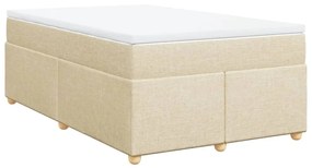 Cama boxspring com colchão 120x190 cm tecido cor creme