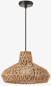 Candeeiro De Teto Em Papel Trançado Maslany Preto & Natural Ø35 Cm - ↑20 Cm Maslany - Sklum