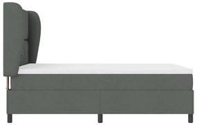 Cama com Estrado e Colchão Cinza Escuro 160x200 cm em Tecido