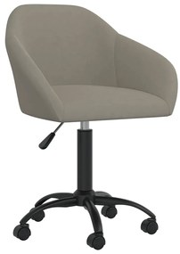 vidaXL Cadeira de jantar giratória veludo cinzento-claro