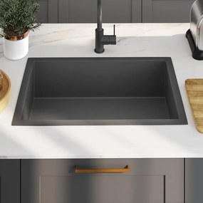 Lava-louça de cozinha artesanal aço inoxidável preto