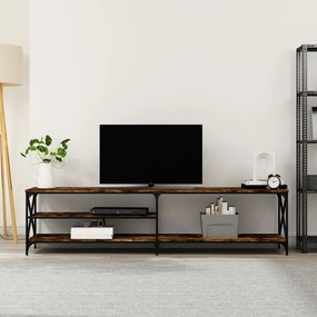 vidaXL Móvel de TV 200x40x50cm derivados madeira/metal carvalho fumado
