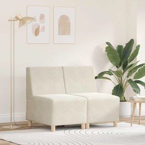 vidaXL Unidade de Sofá Modular Sem Braços 2 pcs Creme 55 x 74 x 82 cm