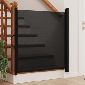 Portão retrátil p/ animais de estimação 102,5x125 cm preto