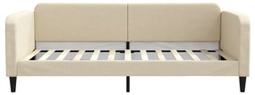 Sofá-cama 100x200 cm tecido cor creme