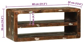 Armário para TV 80x32x36 cm de Madeira Recuperada
