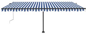 Toldo automático independente 500x300 cm azul e branco