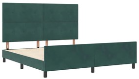 Cama vidaXL Verde Escuro 180x200 cm Veludo