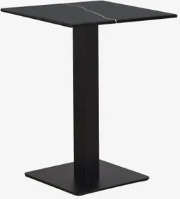 Square Bar Table In Livanto Natural Stone 60 X 60 Cm & Mármore Nero Marquina - Preto - Sklum