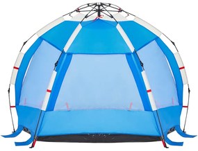 Tenda praia 2 pessoas libertação rápida impermeável azul ciano