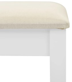 Toucador c/ banco 65x36x128 cm MDF e madeira paulownia branco
